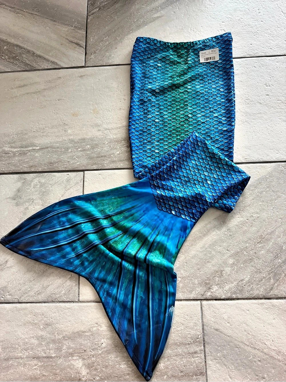 Sun Tail Mermaid Blue Lagoon Mermaid Tail Skin Blue & Green Girls Large